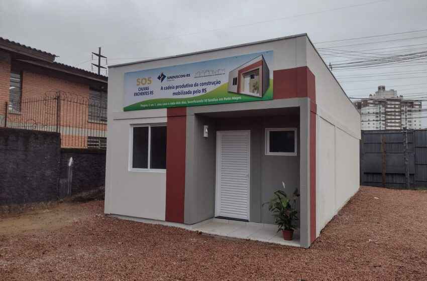  Sinduscon-RS inicia a produção das casas que serão doadas às vítimas da enchente em Porto Alegre